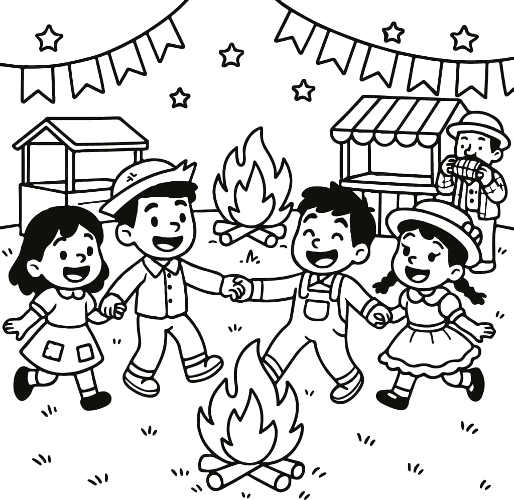 desenho de festa junina vs desenho de quermesse
