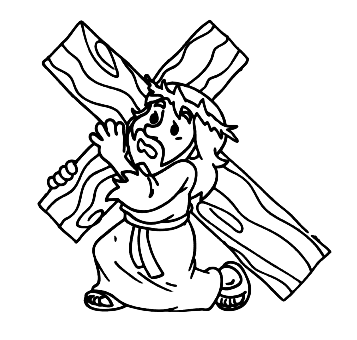 vetores Jesus para colorir