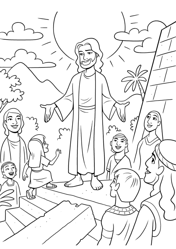 Jesus para imprimir e colorir