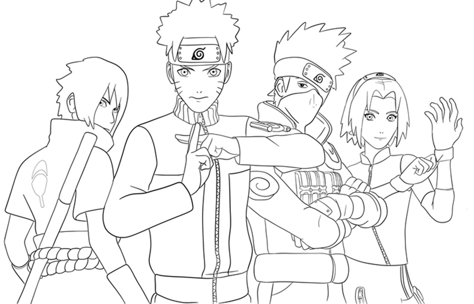 Desenhos do Naruto para pintar
