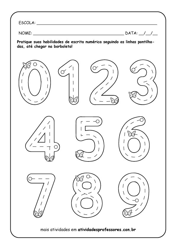 desenho de números para colorir