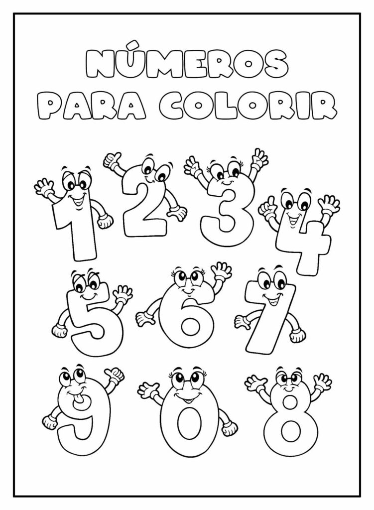 ideias de desenhos de números para colorir