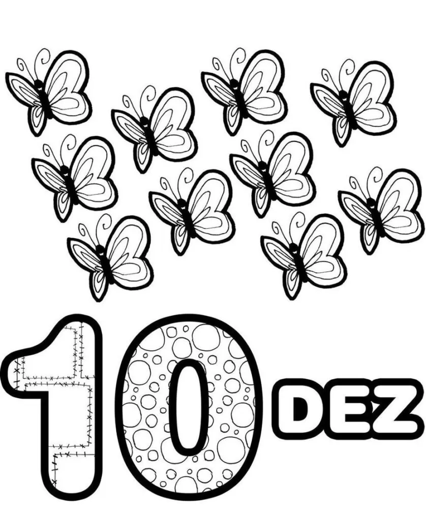 ideias de desenhos de números para colorir