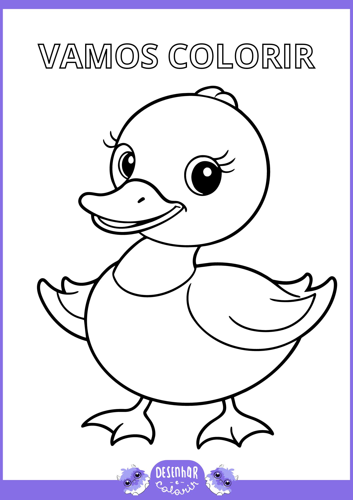 desenho de patinho fofo para imprimir