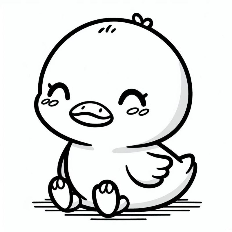 desenho de pato com chapéu para colorir