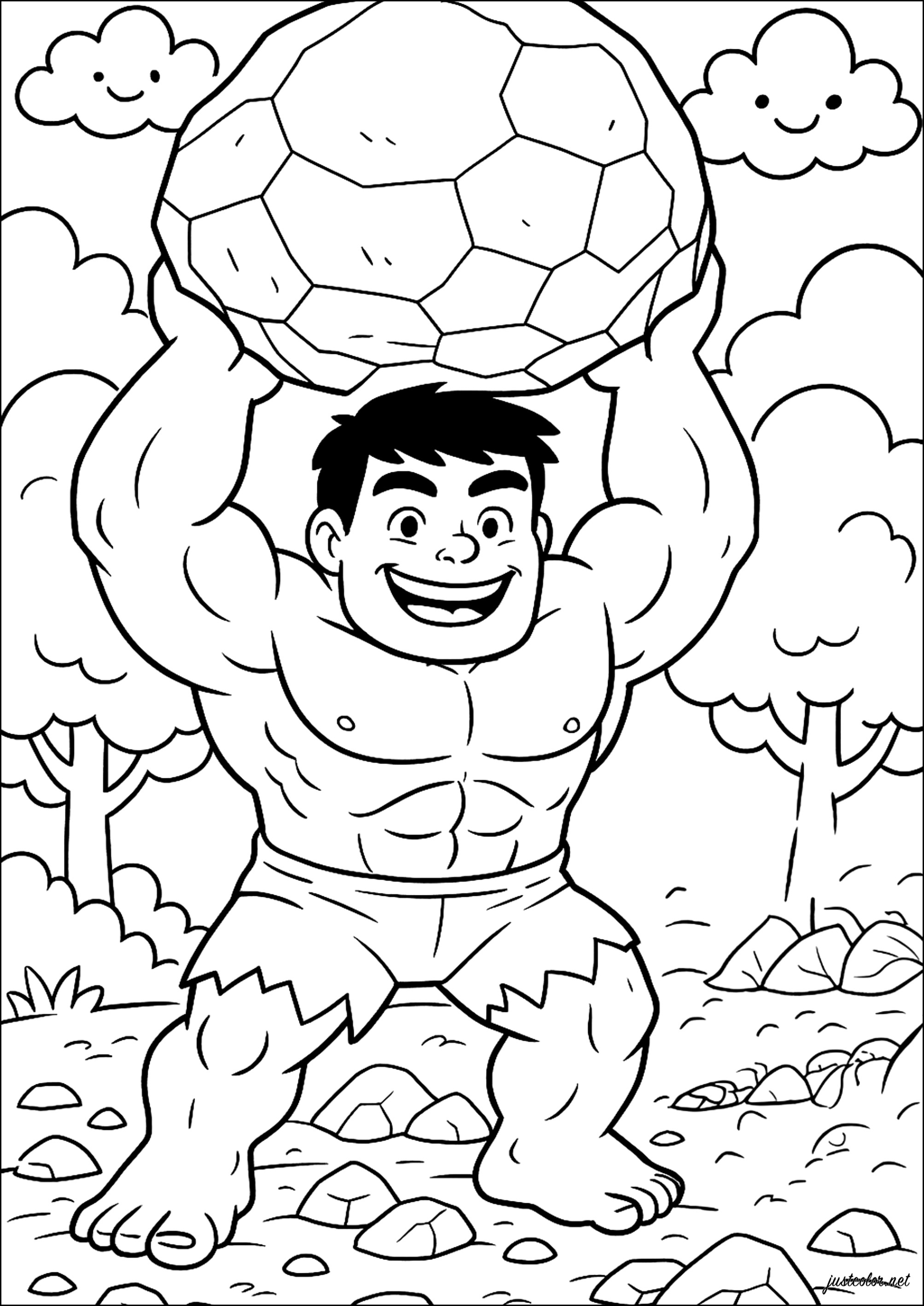 hulk azul para colorir