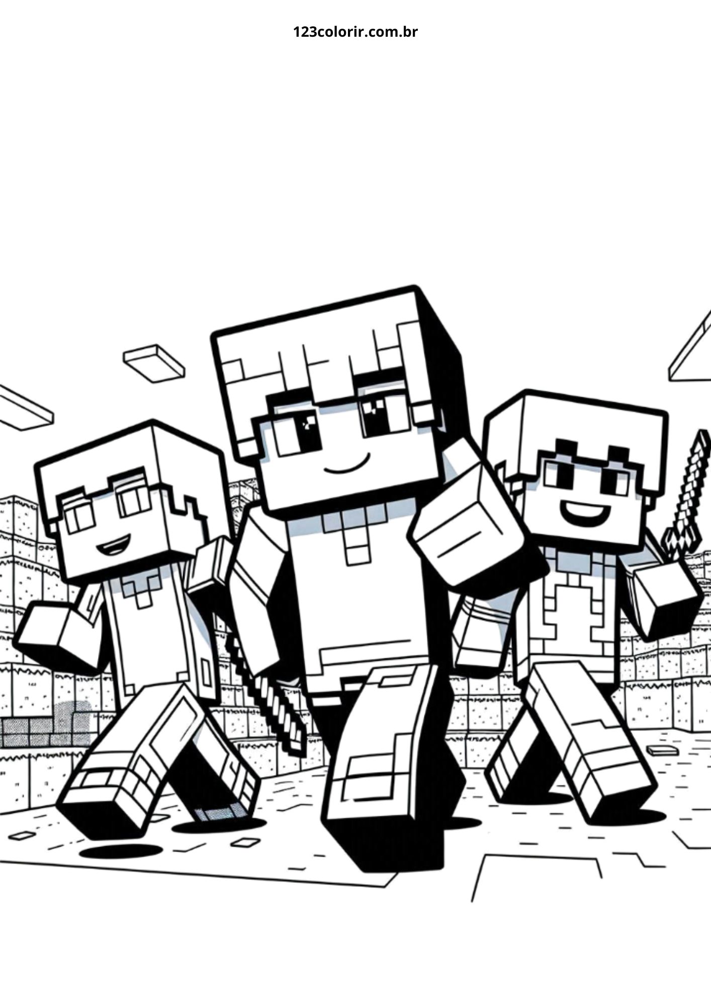 desenhos do minecraft para colorir grátis