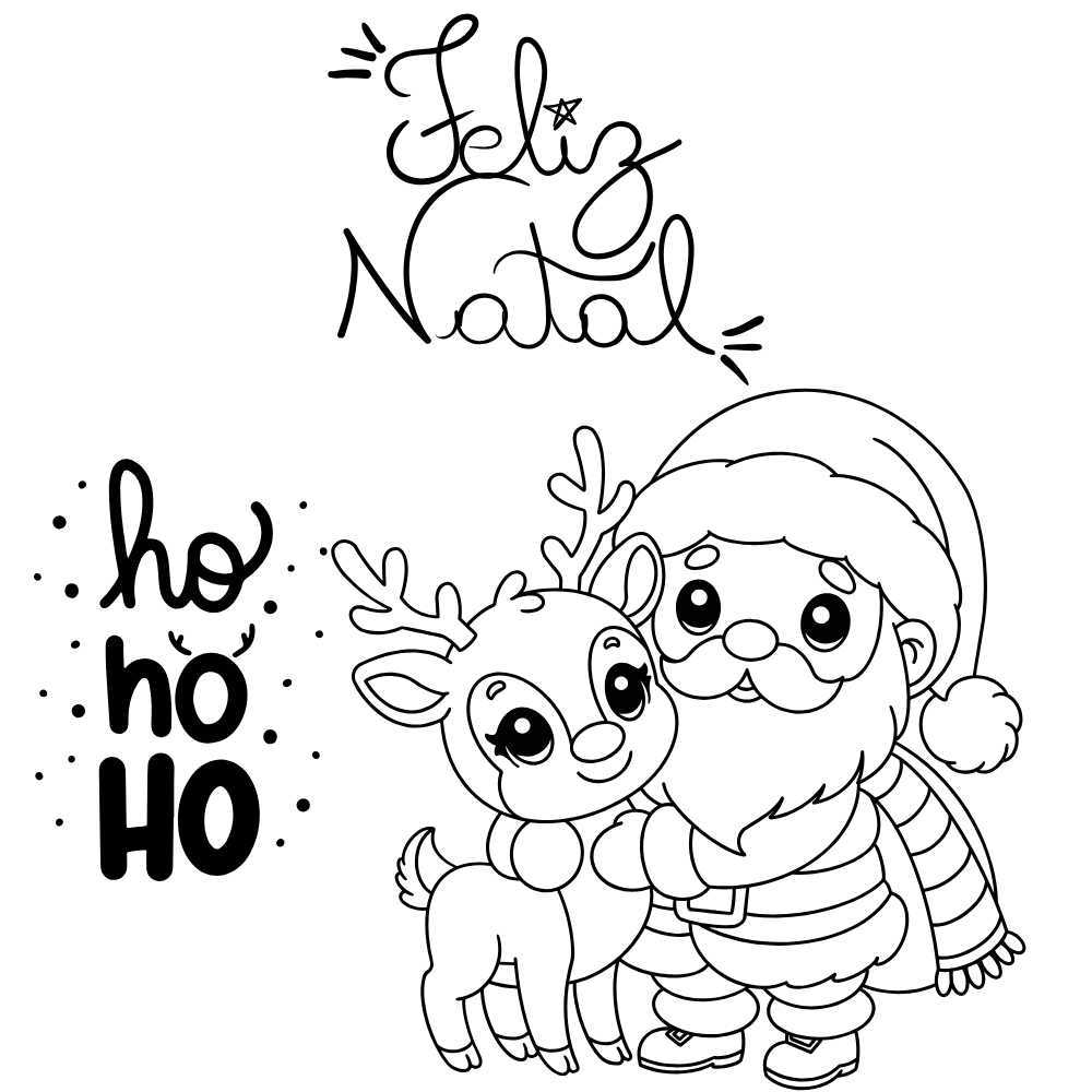 desenhos natalinos para colorir com tema de animais