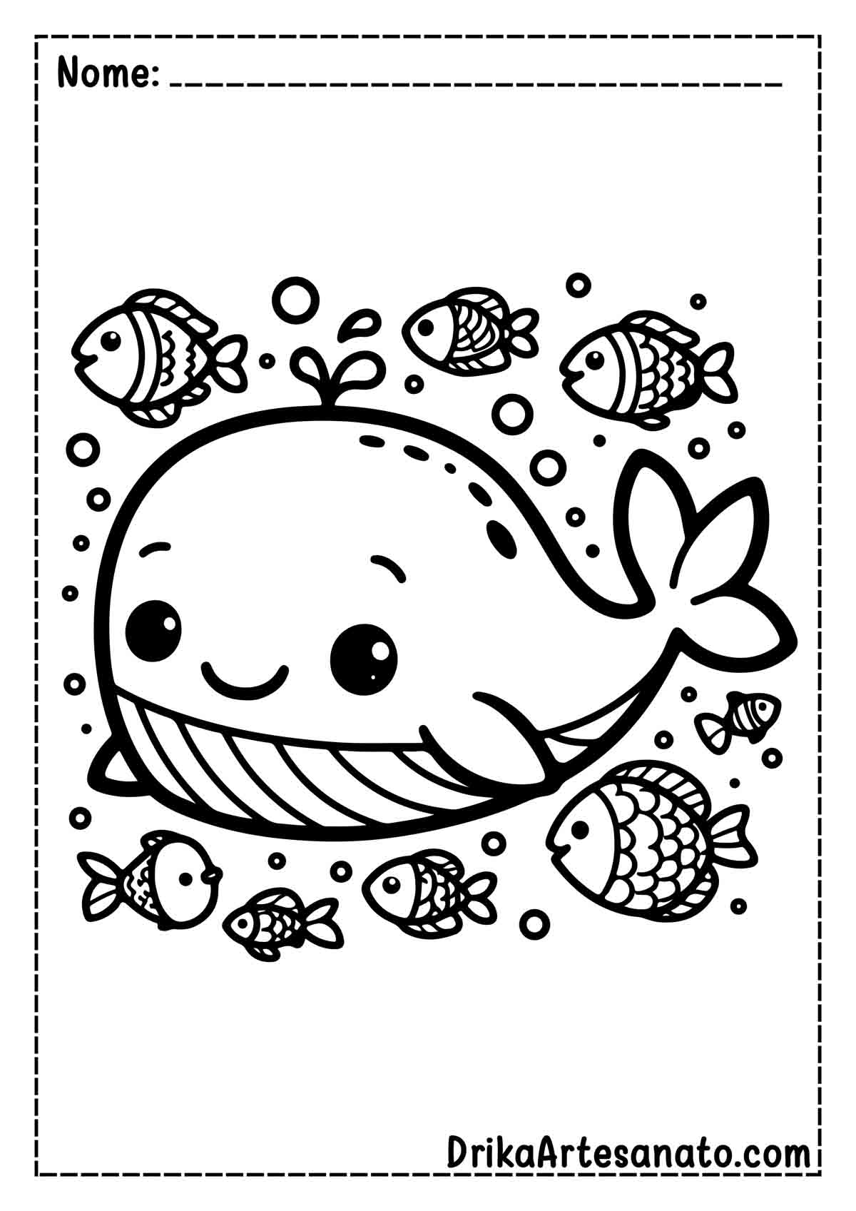baleia para colorir infantil