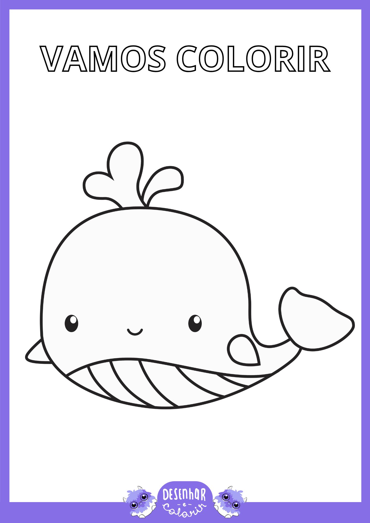 desenhos de baleias fofas para colorir