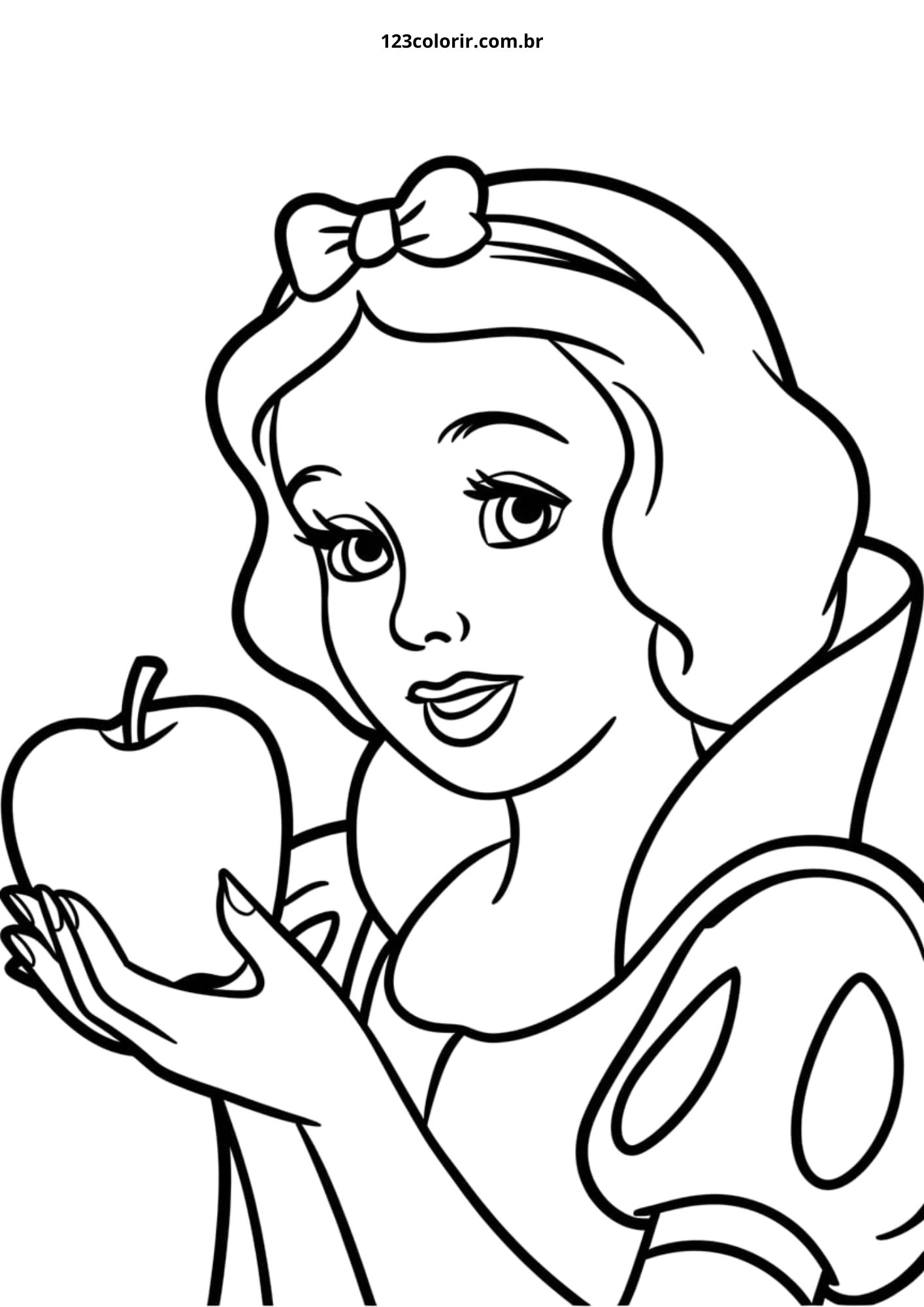 desenho da branca de neve para imprimir