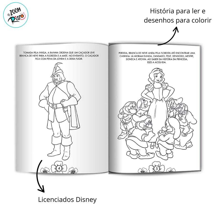 princesa branca de neve para pintar
