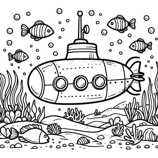 desenho fundo do mar para colorir com sereia