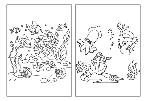 desenho fundo do mar para colorir com baleia
