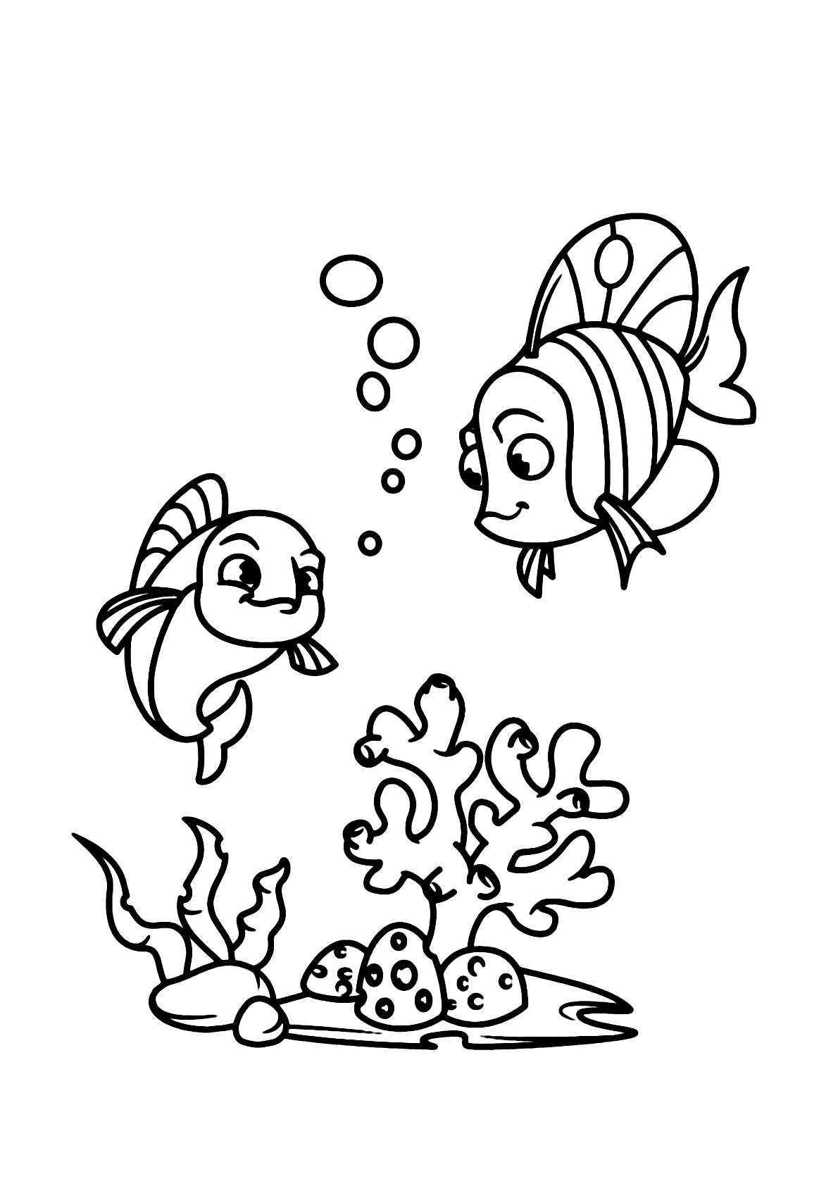 desenho fundo do mar para colorir com tartaruga