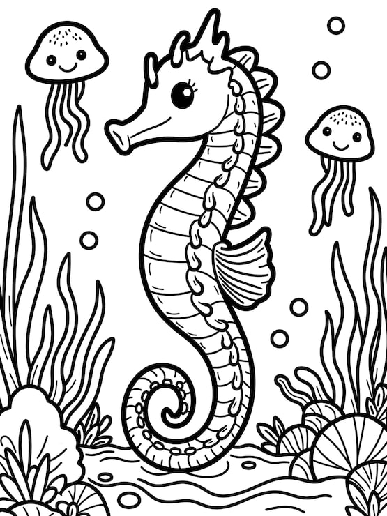 desenho fundo do mar para colorir simples