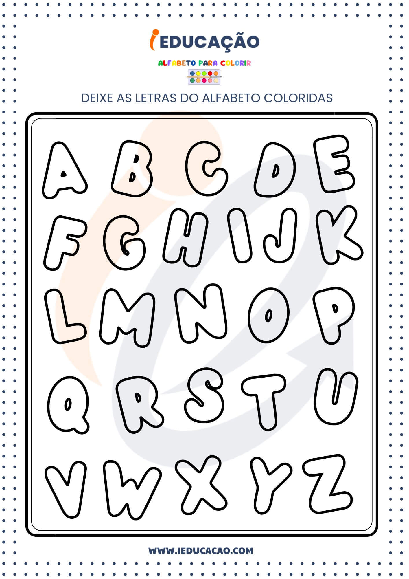 desenho para colorir letras do alfabeto