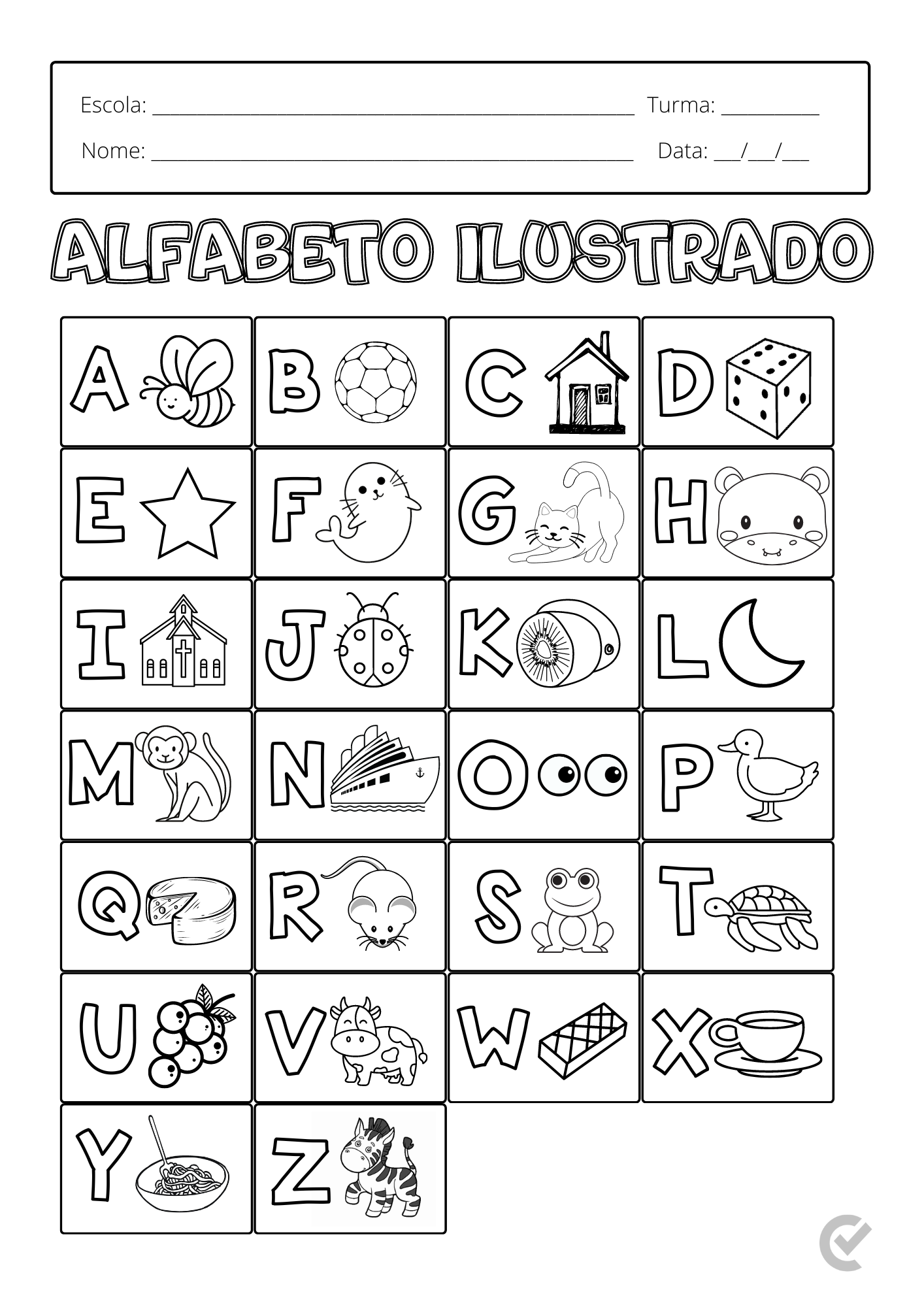melhores desenhos de letras do alfabeto para colorir