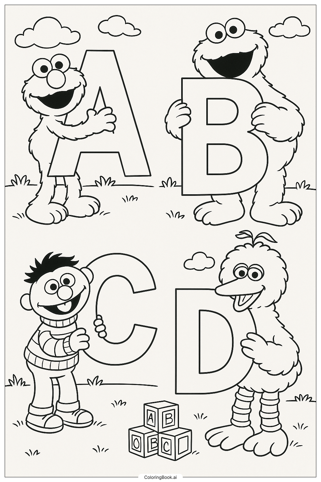 desenho para colorir letras do alfabeto