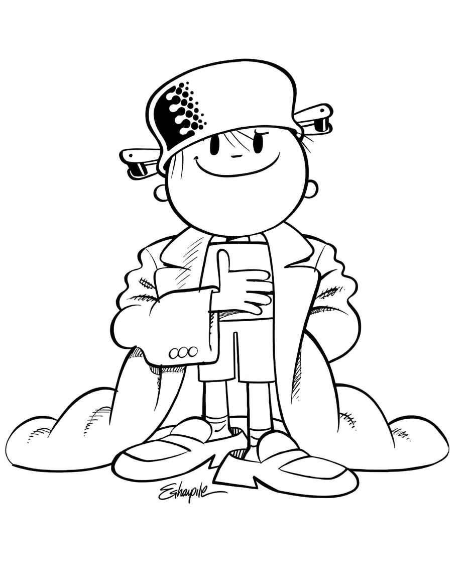 desenho de menino criativo para colorir