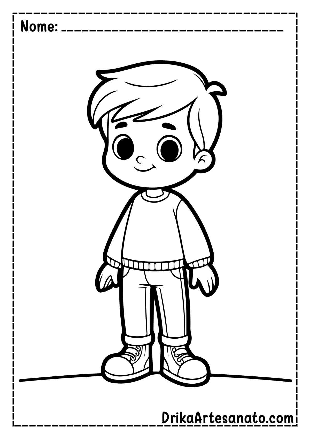 desenho de menino criativo para colorir