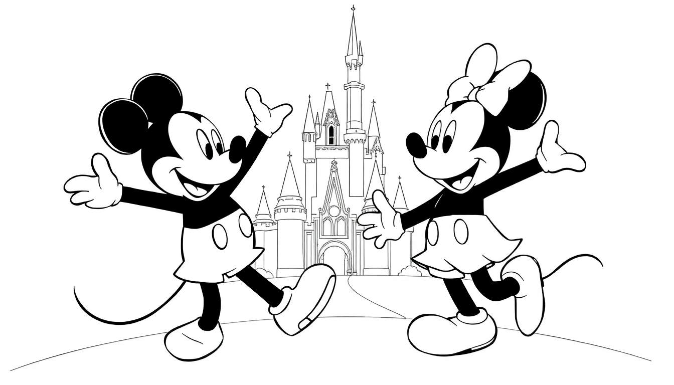 mickey e minnie para colorir