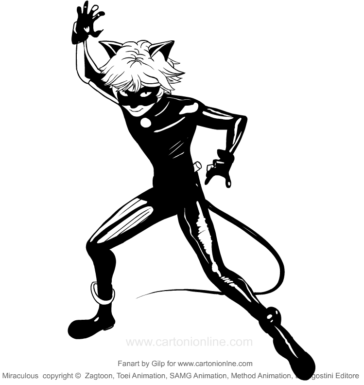desenho para colorir cat noir e ladybug juntos