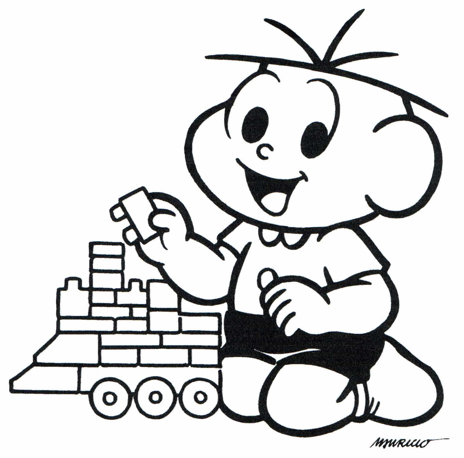 desenho turma da mônica para colorir do cebolinha com plano infalível