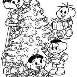 desenho para colorir turma da monica