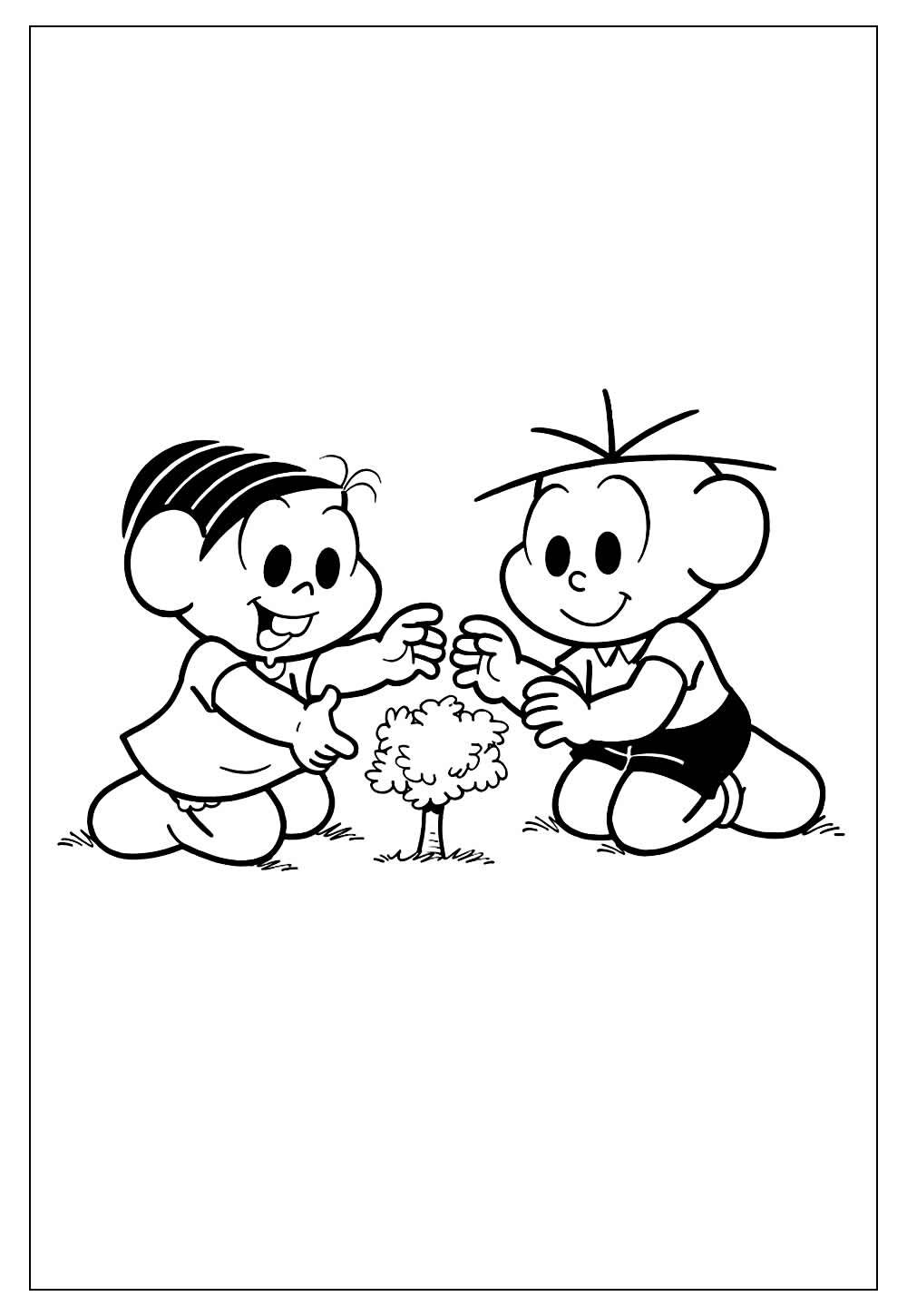 desenho turma da mônica cebolinha indo para escola para imprimir