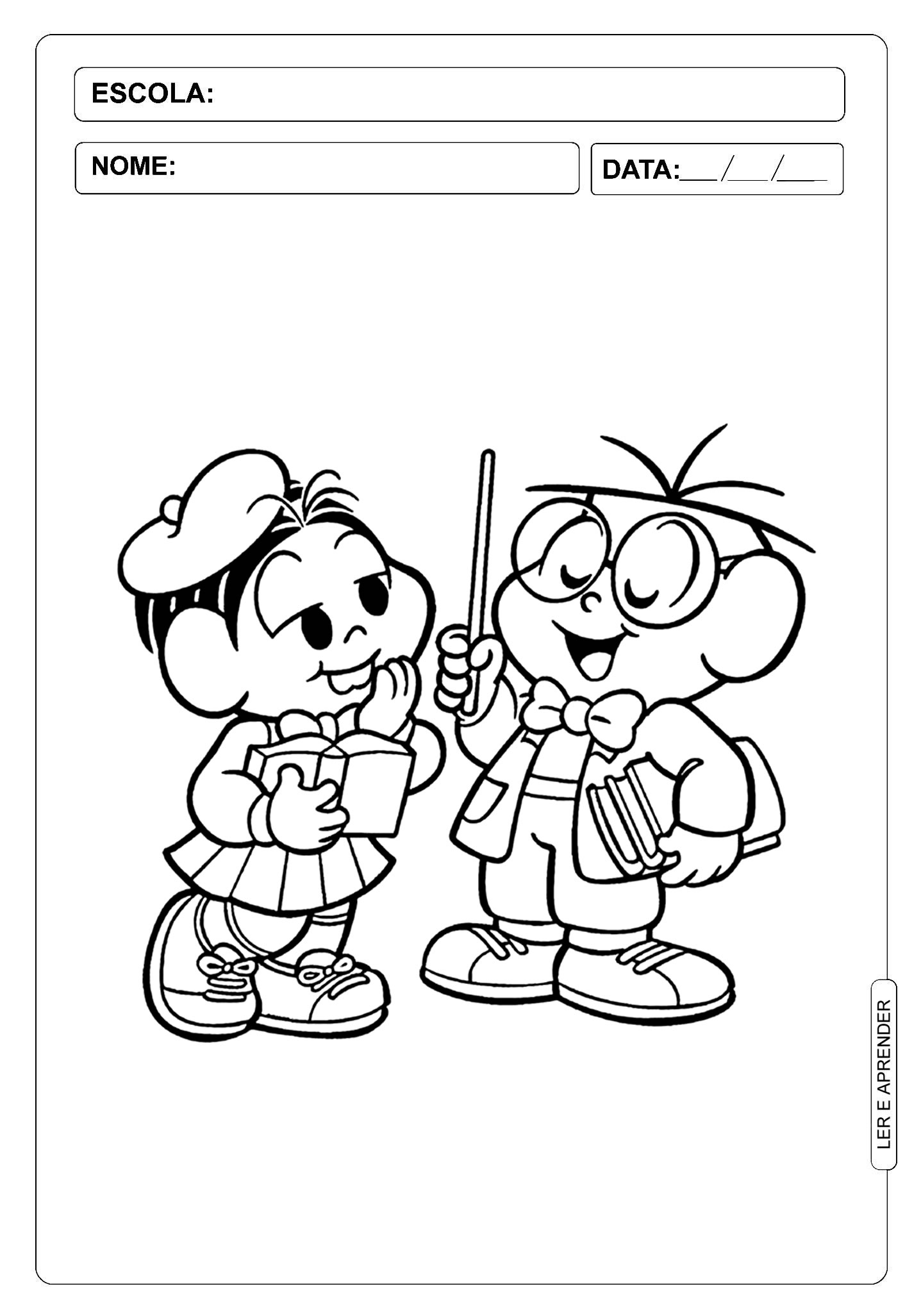 erros comuns ao colorir desenhos da turma da mônica escolar