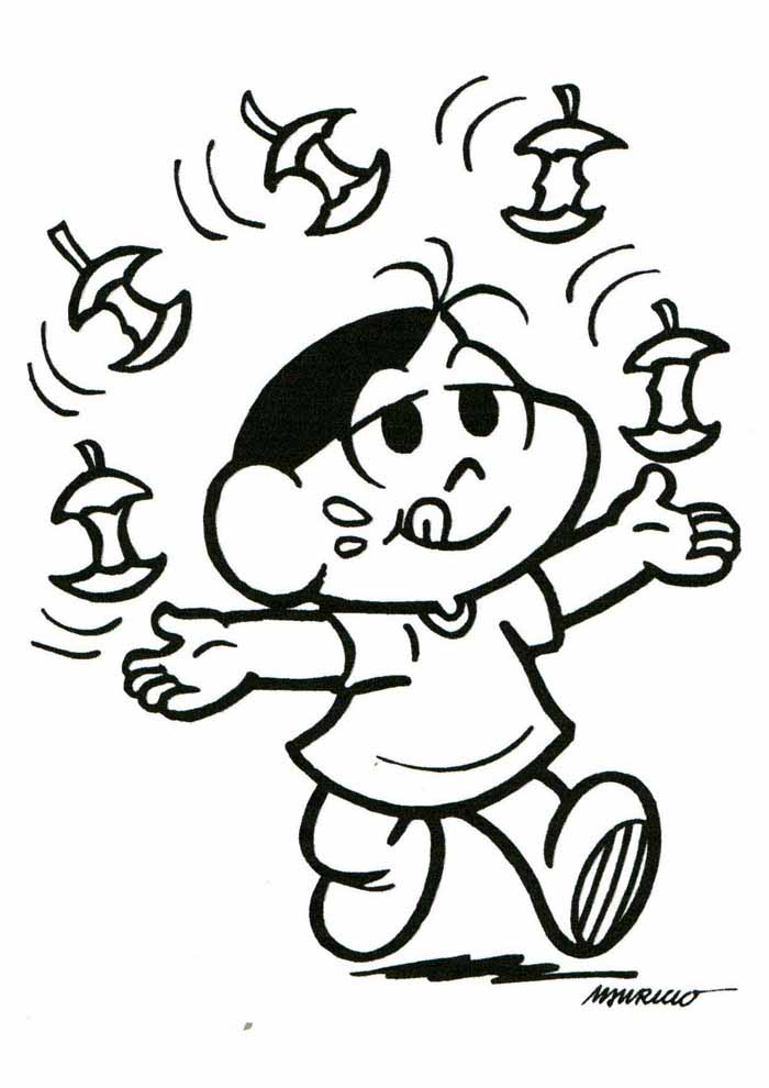 desenho para colorir turma da monica escola