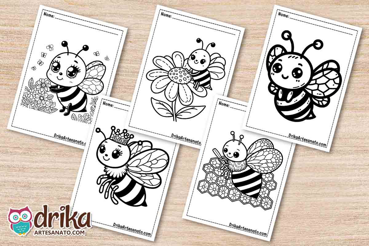 desenhos de abelhas e colmeias para colorir