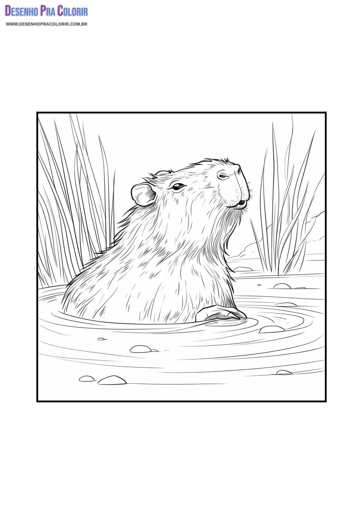 capivara kawaii para colorir