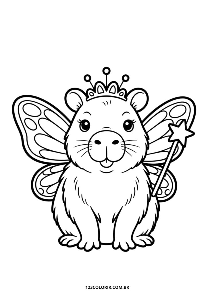 desenhos de capivara fofas para pintar