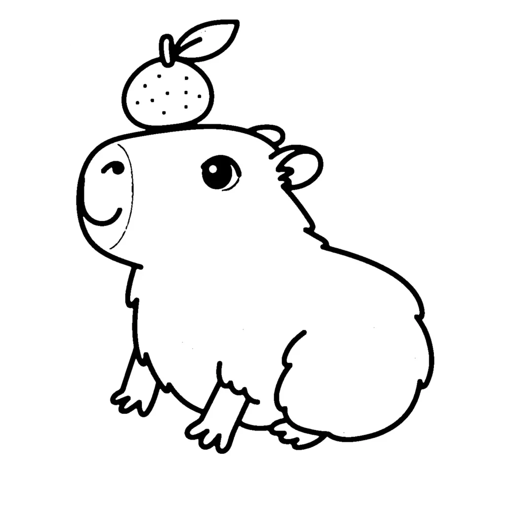 capivara realista para colorir