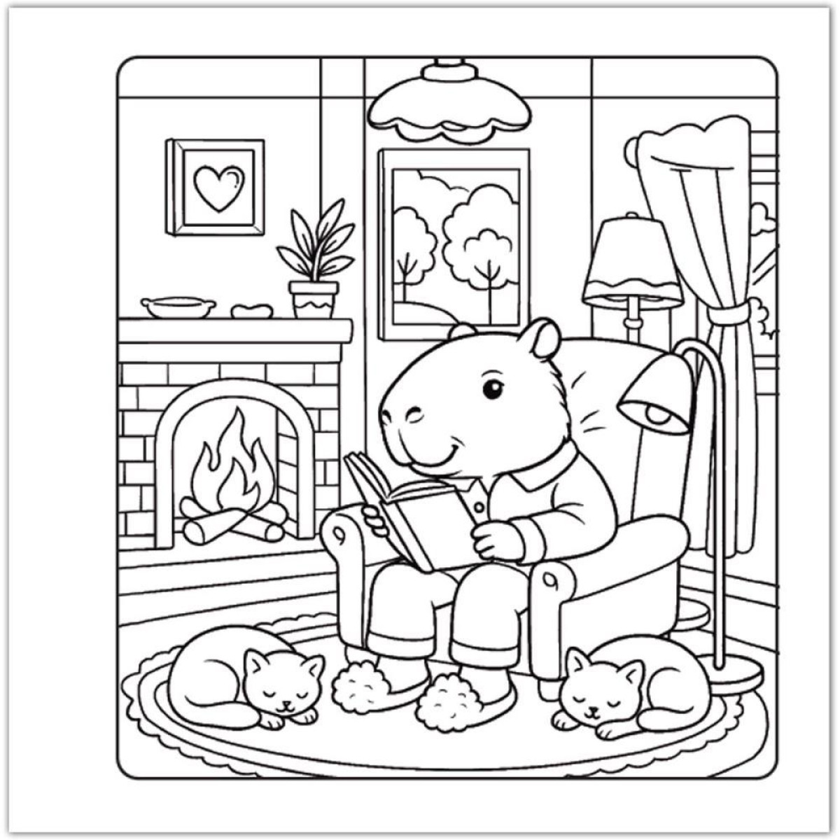 desenho capivara natal para colorir