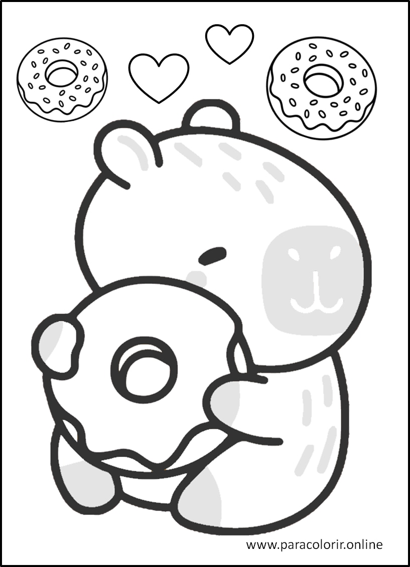 capivara na natureza para colorir