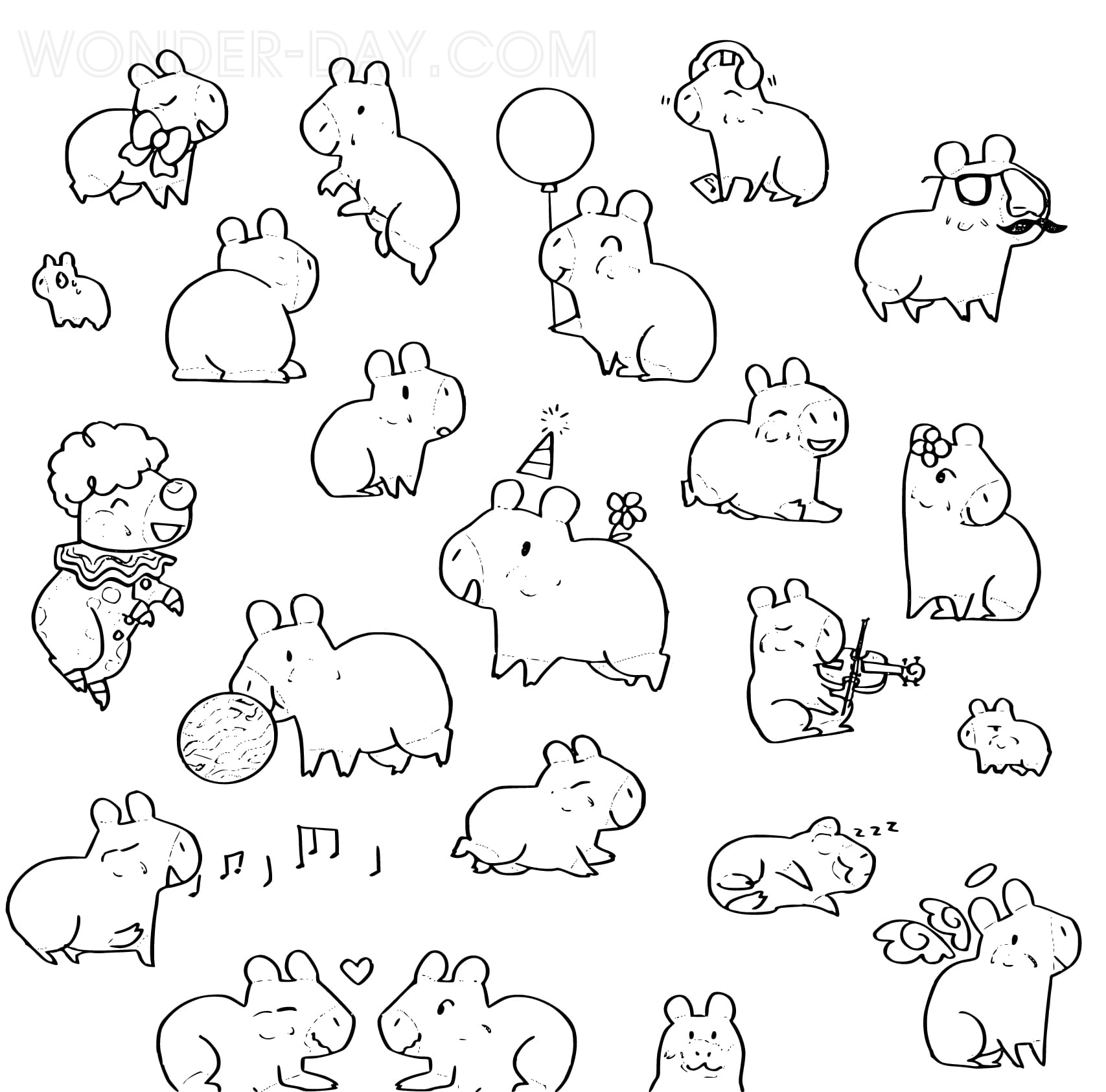 capivara desenho infantil para colorir