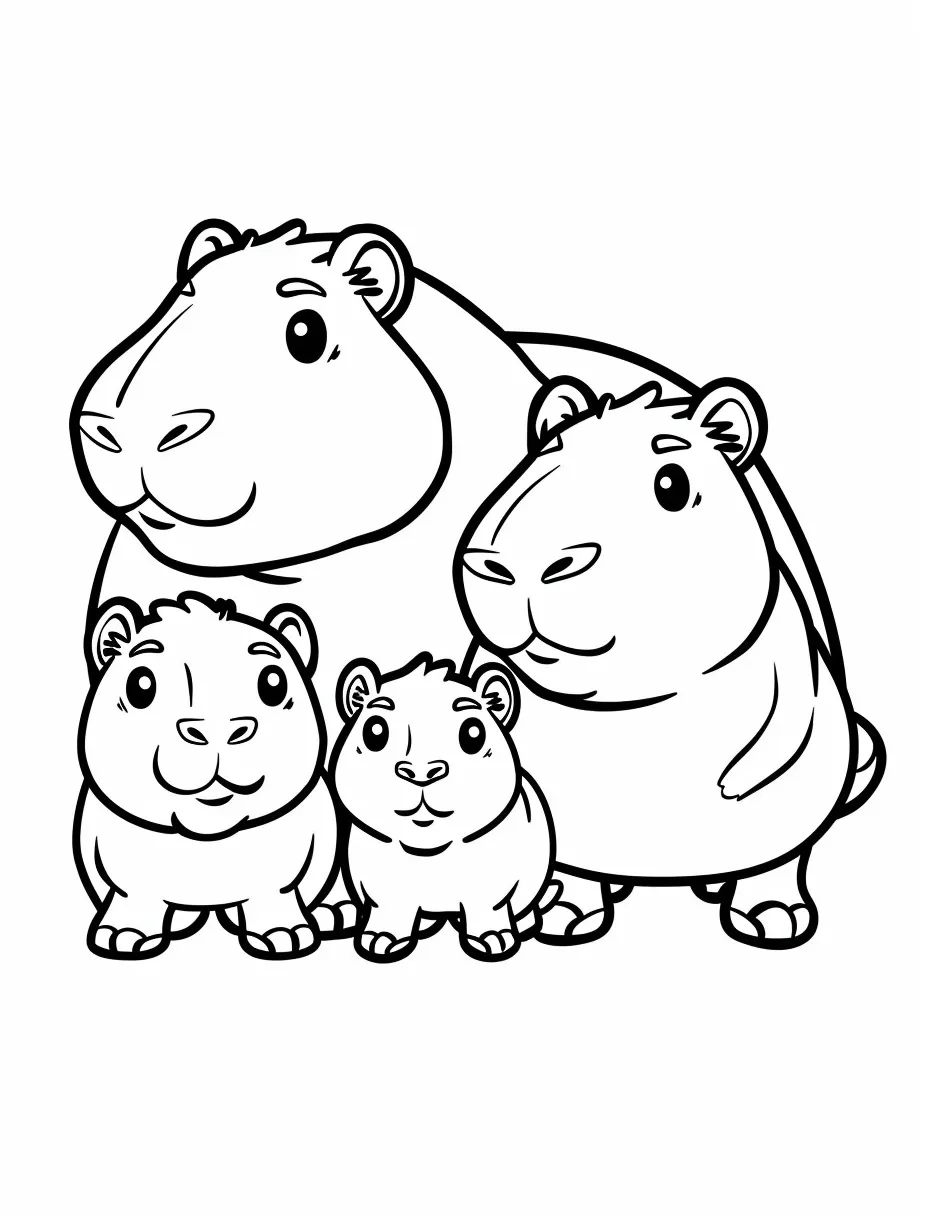 capivara kawaii para colorir