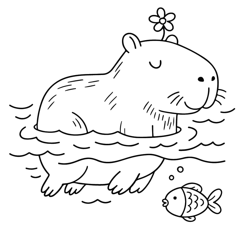 desenhos de capivara fofas para pintar