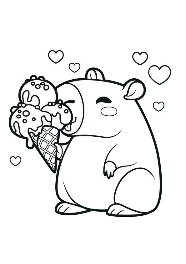 desenho capivara natal para colorir