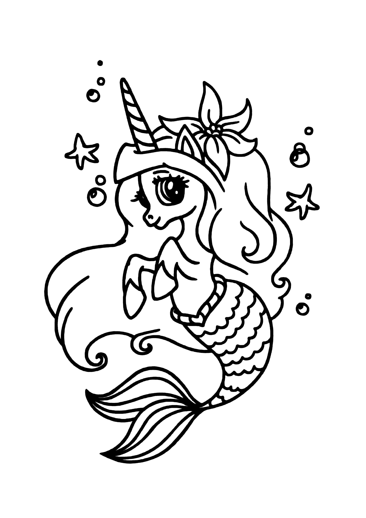 desenho sereia no fundo do mar