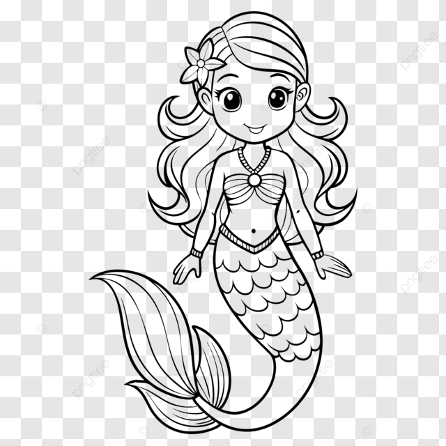 sereia em estilo Barbie para colorir