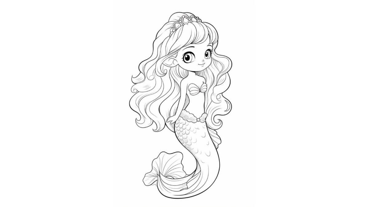 desenho de sereia com golfinho