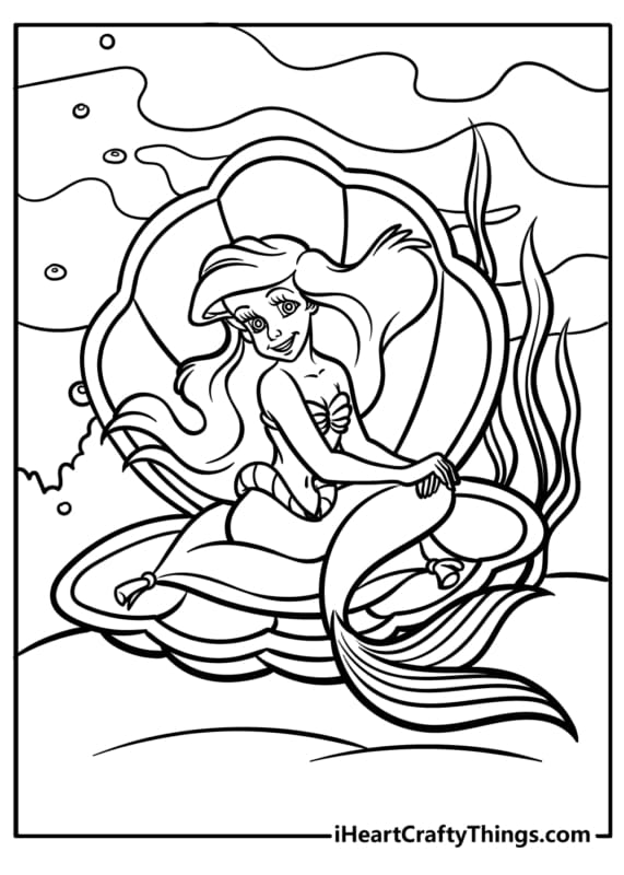 ariel e seus amigos para colorir