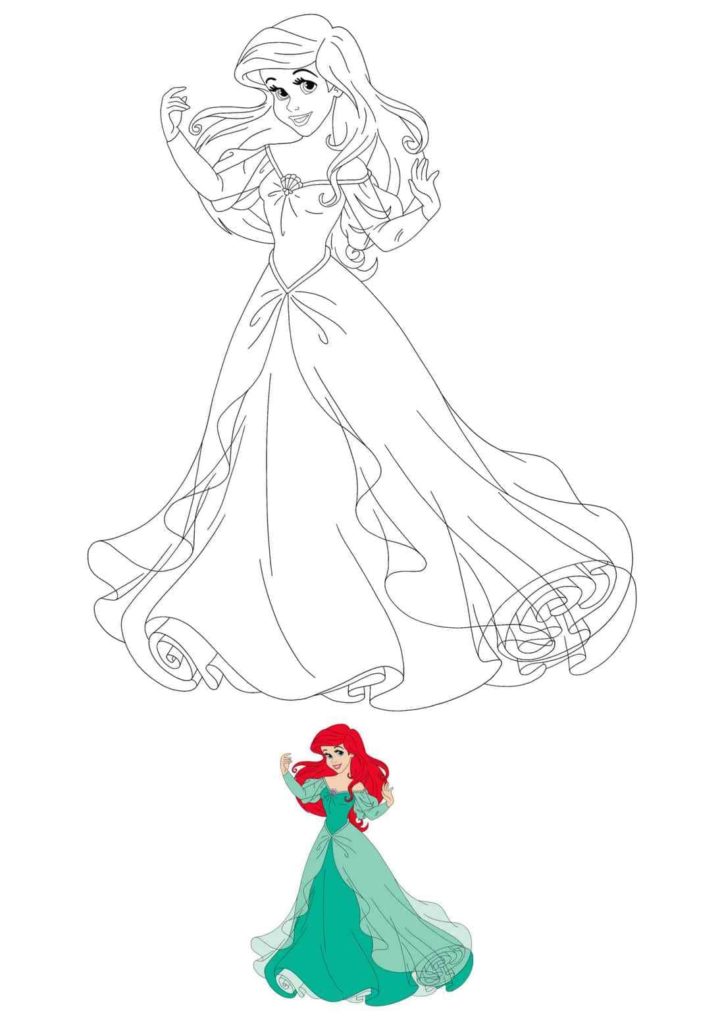 ariel e seus amigos para colorir