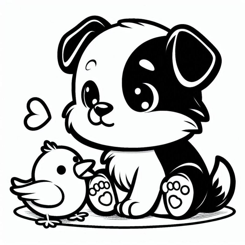 desenhos de cachorros brincando para colorir