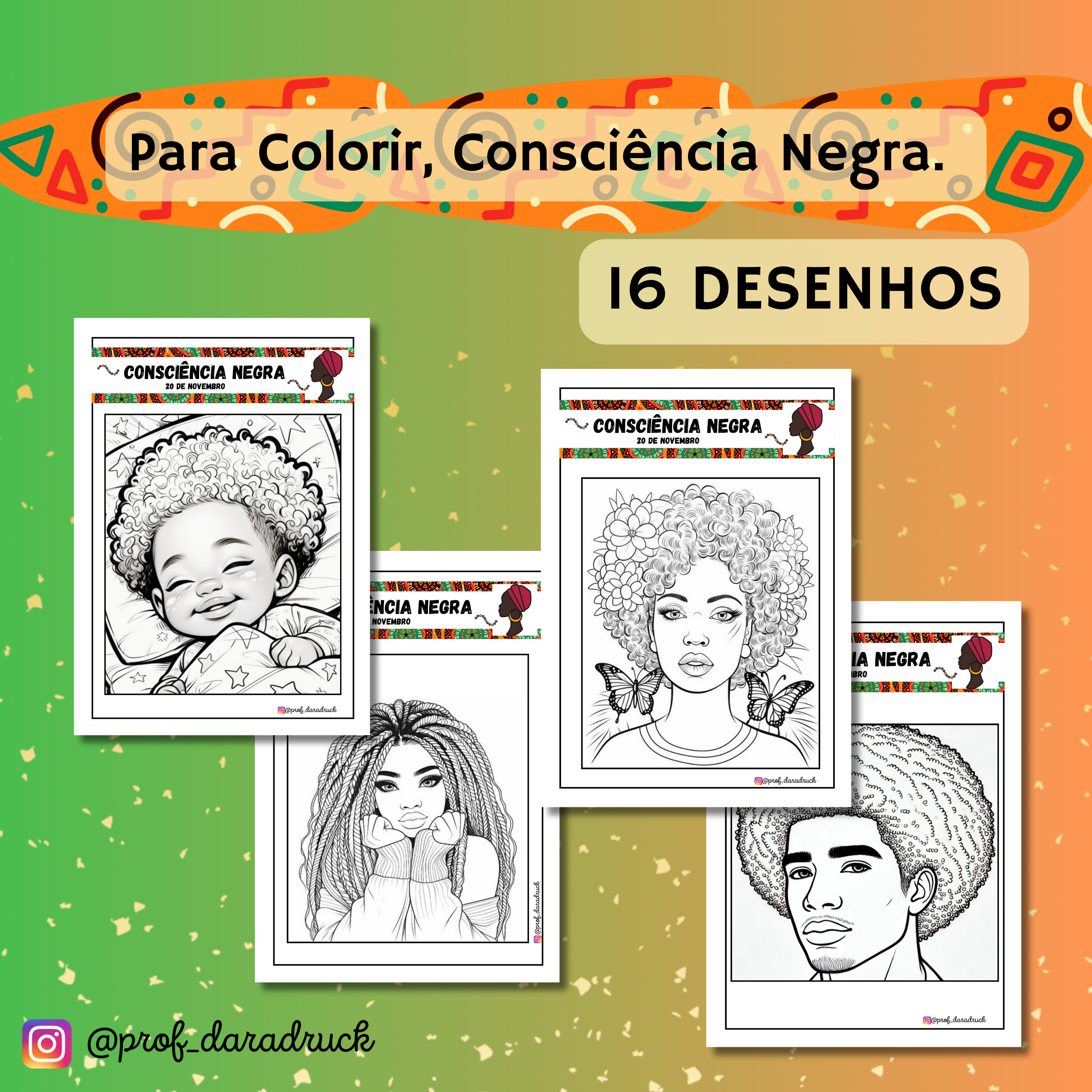 moldes de desenhos consciência negra