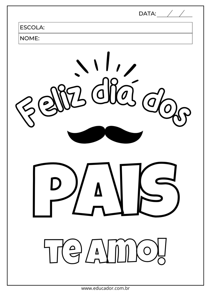 desenhos para pintar dia dos pais